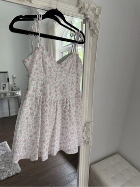 Altar'd State White Dress with Pink Floral Print
